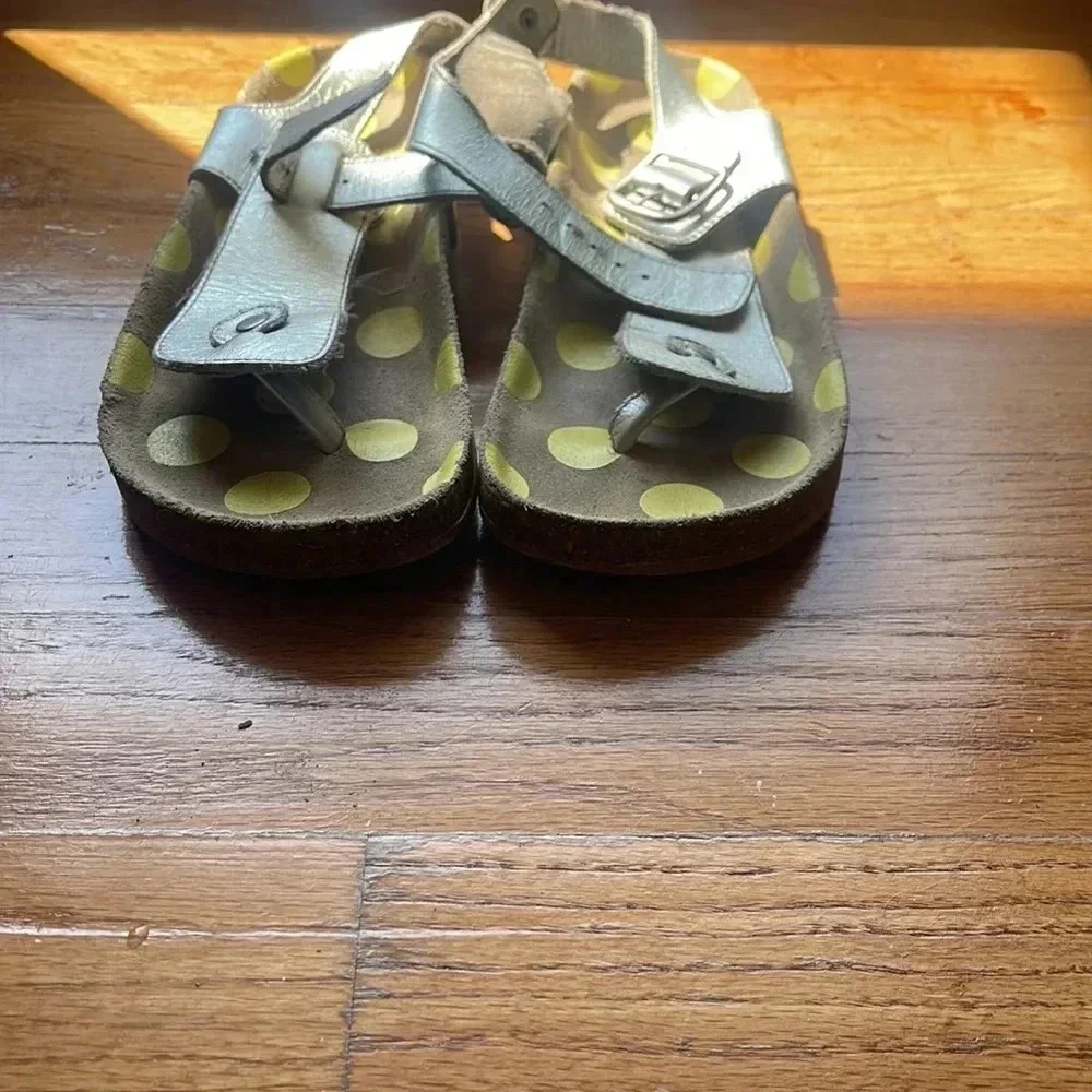 Mini Boden silver sandals size 34 (equivalent 3M)